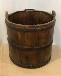 Antique European Wooden and Wrought Iron Bucket | Chairish