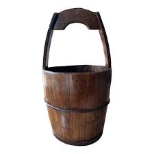 Antique Water Wooden Authentic Water Bucket | Chairish