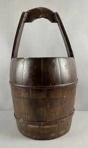 Sold at Auction: Antique Chinese Handmade Wood Water Bucket