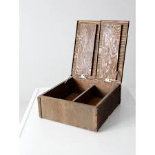 Vintage Split Double Door Wooden Box | Chairish