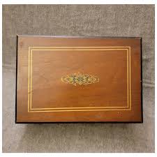 Wood case lap desk with stenciled design. For Sale at Ruby Lane