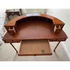 Early 20th Century Ficks Reed Bamboo Chinoiserie Writing Desk | Chairish