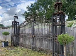 Impressive Solid Iron Ornate Gates with Columns & Lanterns ...