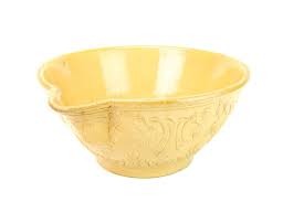 Sold at Auction: Antique Yellow Ware Mixing Bowl w Pattern, Signed