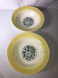 Lot Set of 2 Vtg 9.5" Yellow Fruit Bowl Serving Dish Yellow ...