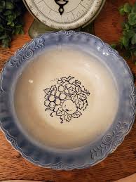 Beautiful Cream and Blue Vintage Bowl - Etsy