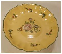 Cantagalli Italy Pottery Compote Yellow Hand Painted Flowers ...