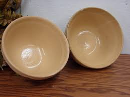 Set/2 Vintage Yellowware Stoneware RRPCO Mixing Serving ...