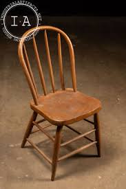 Antique Farmhouse Rail Back Oak Dining Chair | eBay