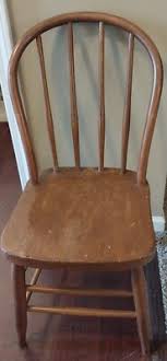 Antique Wooden Sturdy Spindle Bow Back Farmhouse Dining or ...