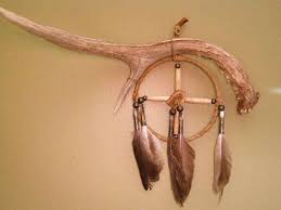 Deer Antler Dream Catcher - 4" - NativeAmericanVault.com