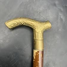 Antique Wooden Men's Walking Stick Brass Vintage Walking ...