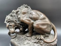 Luxury Antique French Bronze “lion and Serpent” by Antoine ...