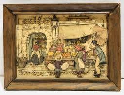 1968 Anton Pieck 3D Shadow Box Art Wall Hanging Fruit ...