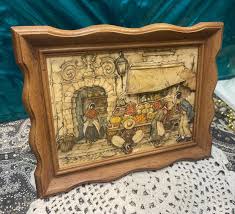 Vintage 3D Paper Art in Wood Look Plastic Frame - Aged - Etsy