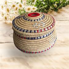 Hand Made Grass Basket,hot Pot,basket With Lid,traditional ...