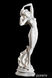 Sticker Classical white Aphrodite statue isolated on black ...