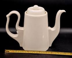 Vintage Cream White Ceramic Teapot 8" Tall Vase Unique ...