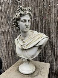 Stone Apollo Bust Figure Statue Vintage Reconstituted Stone ...