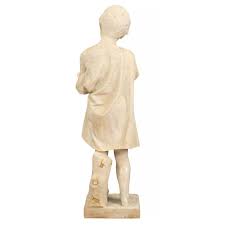 Italian 19th Century White Carrara Marble Statue of a Young ...