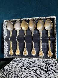 Vintage Italian Demitasse Spoons: Silverplate Brass Medallions, Set of 6 - Etsy
