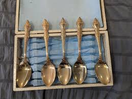24k gold plated stainless steel vintage spoons, set of 5 | Mercari