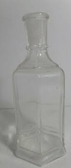 hexagon shaped ground glass stopper top bottle vintage | eBay