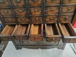 VINTAGE CHINESE WOOD ALTAR TABLE HERB APOTHECARY 30 DRAWERS MEDICINE CABINET | eBay