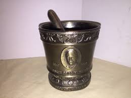 Pharmaceutical Apothecary Brass Mortar & Pestle Secundum Artem Remington | eBay