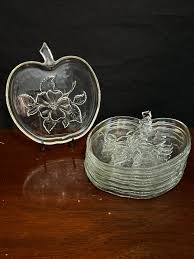 Set of 7 Hazel Atlas Apple Blossom Luncheon Plates - Vintage ...