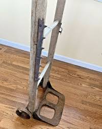 Antique Vintage Primitive Wood Dolly Hand Truck Metal Wheels ...