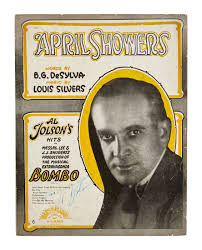 AL JOLSON: SIGNED "APRIL SHOWERS" SHEET MUSIC