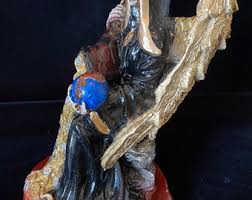 Black Santa Muerte Golden Wings and Horn Coins - Etsy