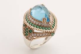 Turkish Jewelry Drop London Blue Emerald Topaz 925 Sterling Silver Ring Size | eBay