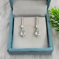 Stunning Aquamarine Dangle & Drop Earrings-sterling Silver ...