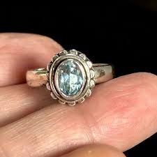 VTG Solid Sterling Silver 925 Blue Topaz Beaded Design ...