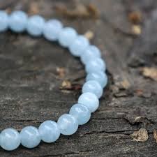 Natural Aquamarine Beaded Bracelet Healing Blue Crystal ...