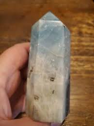 Blue Aragonite Tower Point Obelisk Approx 95.3mm tall and ...