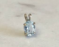 14kt White Gold Lady's Genuine 8mm X 6mm Oval 1.06ctw Aqua Gemstone Pendant at a Very Affordable Price. - Etsy