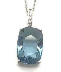 Sterling Silver Faceted Translucent Blue Topaz - Rectangular ...