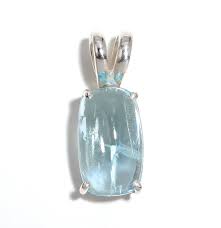 Aquamarine Pendant: Sterling Silver Rectangle, Boho Style ...