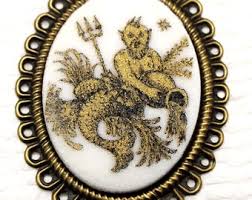 Vintage Zodiac Sign Acrylic Cabochons 40x30 Mm - Etsy