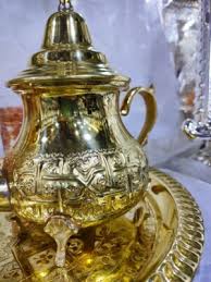 Moroccan Gold Tea Set, Handmade Tea Set For Serving, Gifting ...