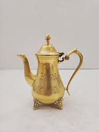 Vintage Brass Footed Tea/coffee Pot , Made in Saudi Arabia ...