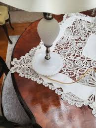 VTG. White Milk Glass Hobnail Accent Table Lamp 1950 w Original Ruffled Shade | eBay