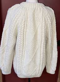 Vtg Hand Knitted Oversized WARM Fisherman Style Cardigan ...