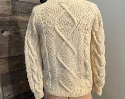 1960s Vintage Joseph Magnin Wool | Fisherman Aran Style ...