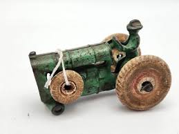Rare 1920s Arcade 274L Green Cast Iron Tractor Toy w Driver, Rubber Balloon Tire | eBay