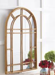 Arched Rattan Windowpane Wall Mirror | Antique Farmhouse