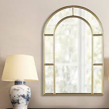 Martha Stewart 35.5 Regina Gold Arched Wall Mount Wall Mirror